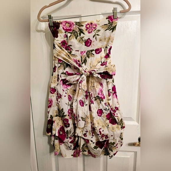Floral Tube Sundress with Adjustable Sash Freesized - Picture 1 of 2
